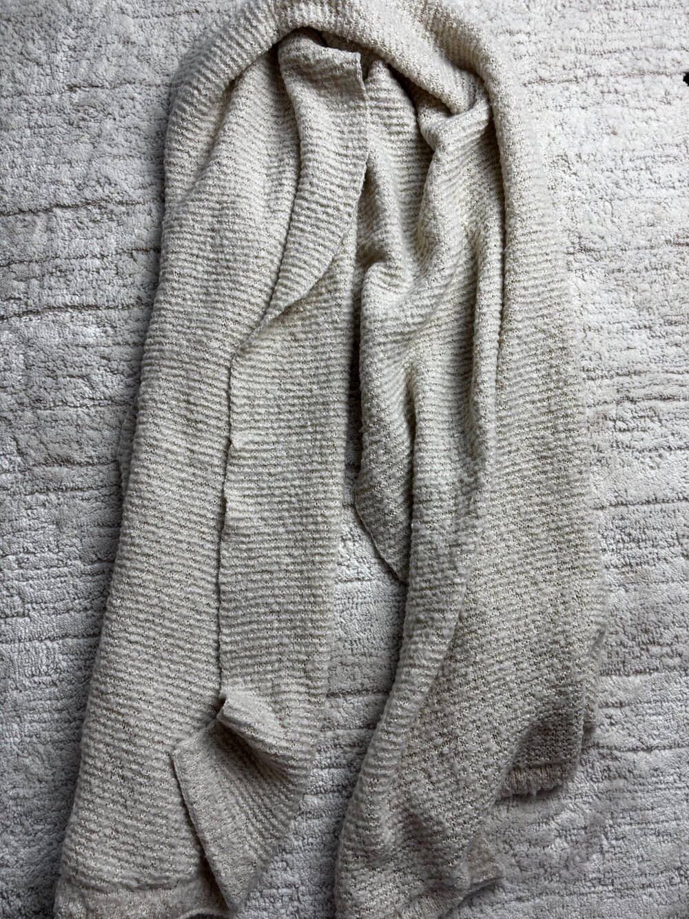 Aerie Textured Open Front Cardigan Sweater One Size Beige Boho